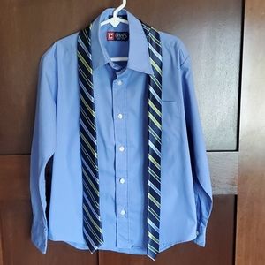 Blue dress shirt and tie